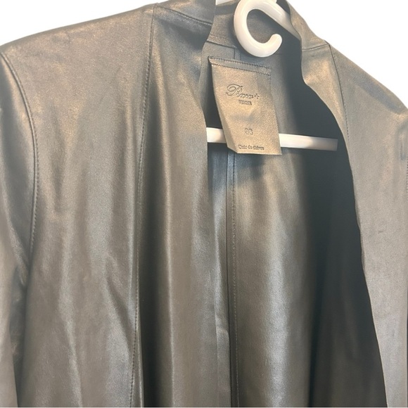 Raw+ Femme Black Goatskin Leather Cascading Open Jacket Size 8 Grunge Moto - Picture 6 of 14